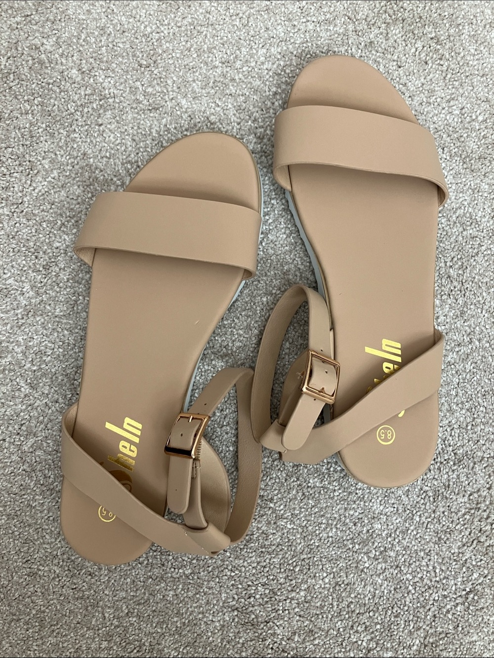NWOT Nude Ankle-Strap Sandals